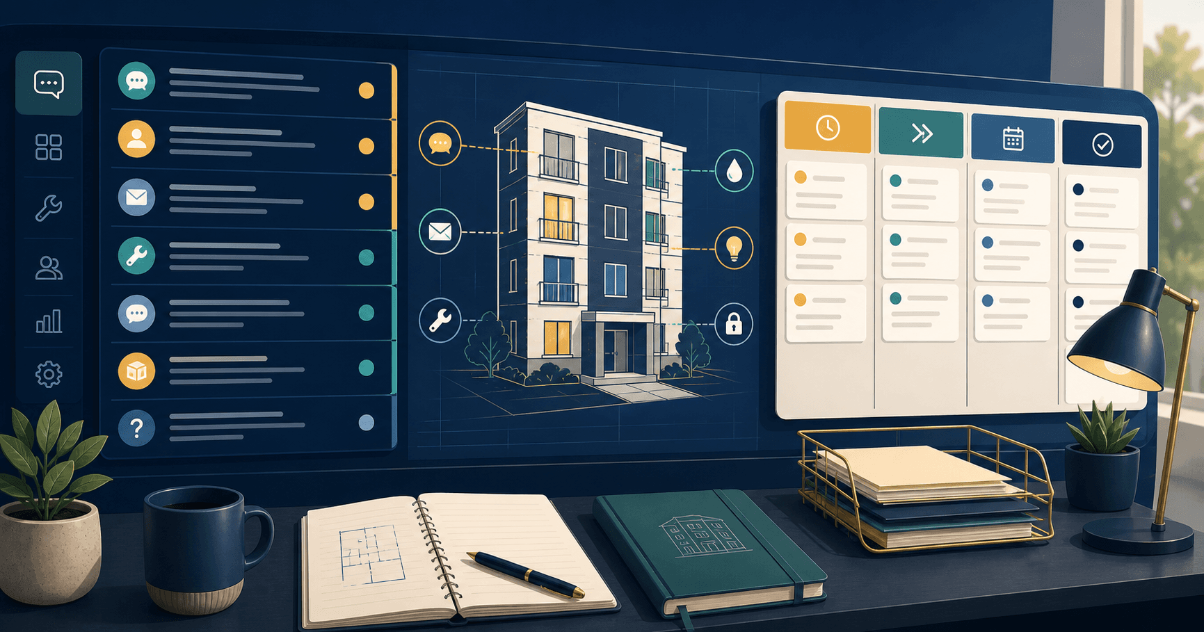 Tenant communication backlog control illustration