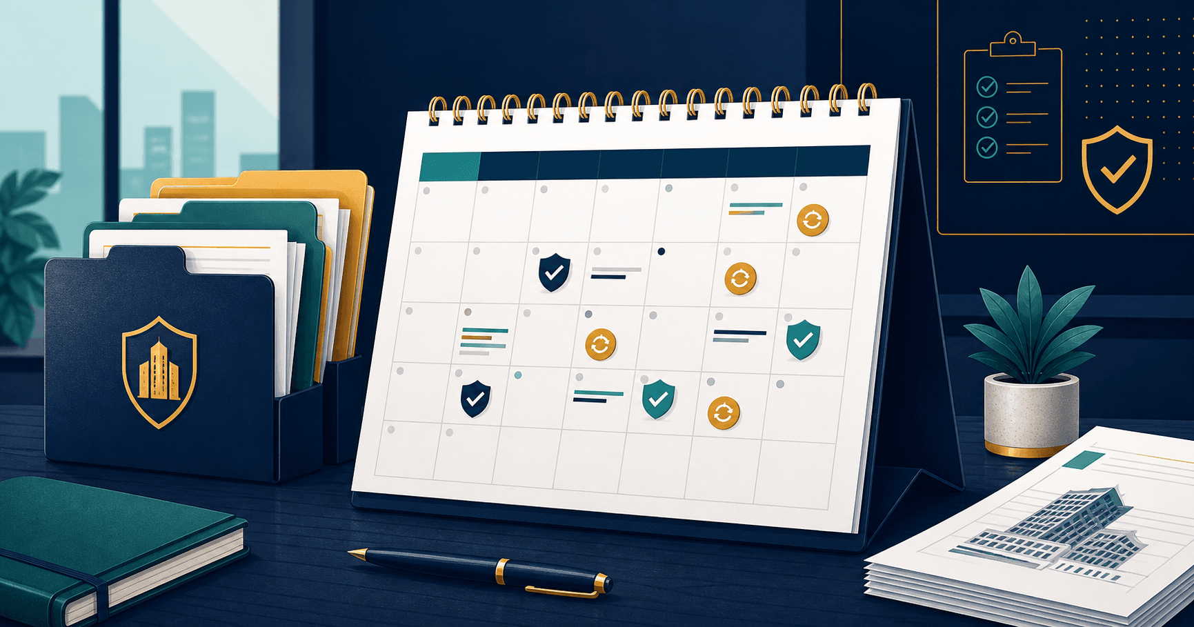 Vendor insurance expiry calendar illustration