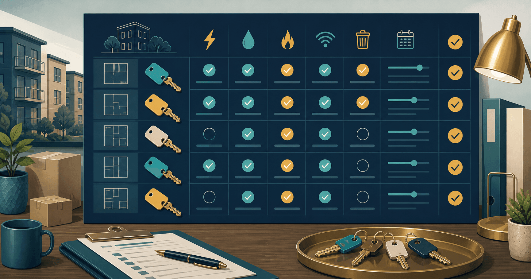 Move in utility transfer tracker illustration