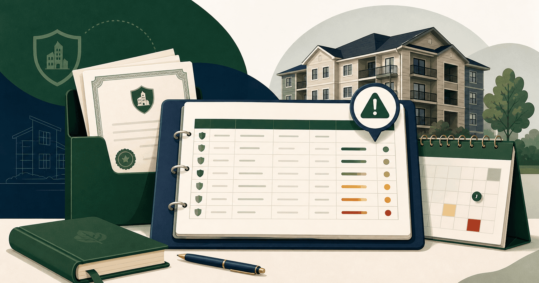 Property management renewal notice calendar va illustration